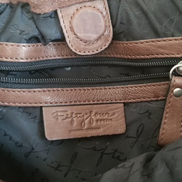 Hand bag purse Fifty Four by Fossil  hold and brown leather - Picture 3 of 9